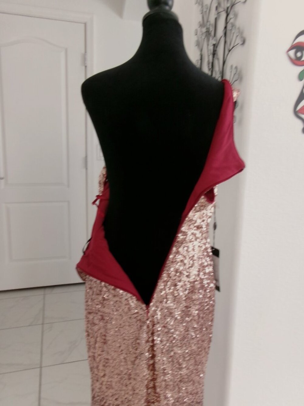 New Ever Pretty Sequin Mermaid Gown Formal Maxi Dress Gold Maroon Ombre M 6 8 10 - Picture 14 of 16
